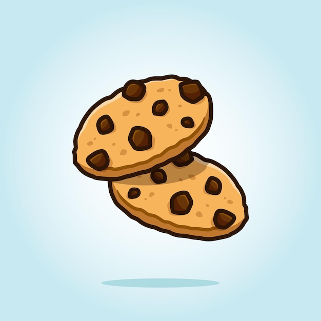 Vector chocochip cookies vector cartoon illustration