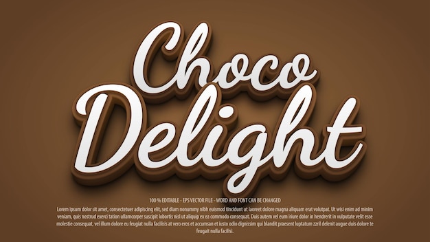 Chocolate 3d editable text effect