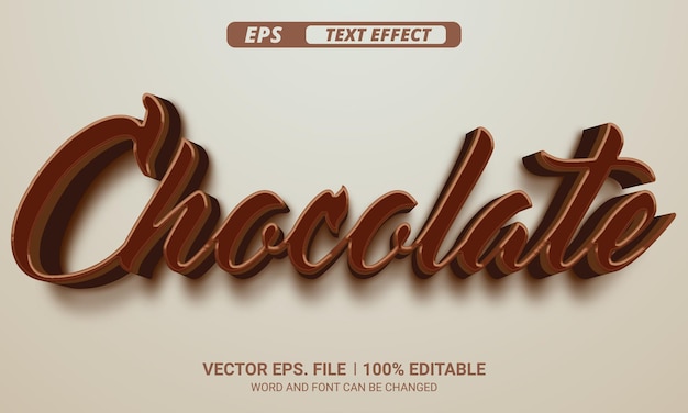 Chocolate 3d editable text effect