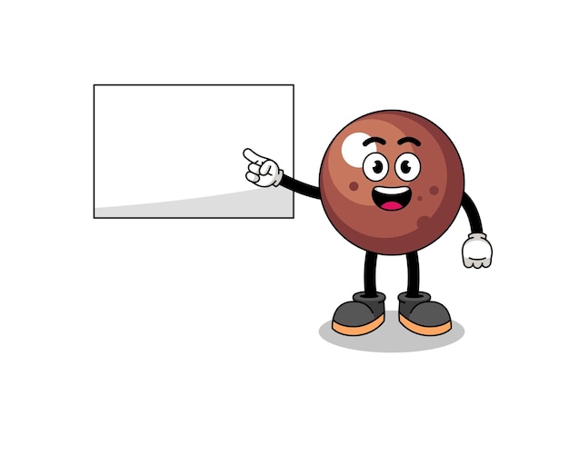 Chocolate ball illustration doing a presentation