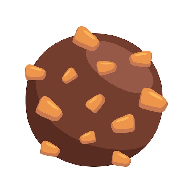 Chocolate Ball With Cashew Nuts Illustration