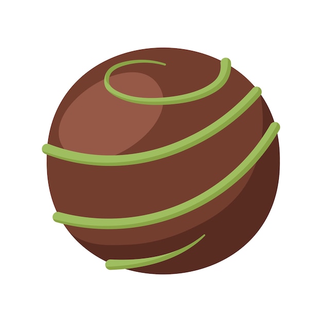 Chocolate Ball With Matcha Cream Illustration