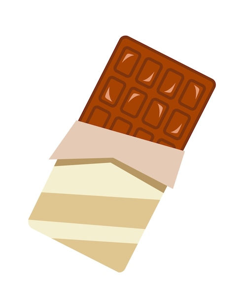 Chocolate bar dessert Vector illustration