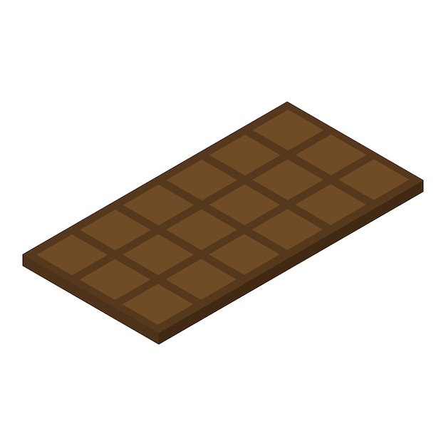 Chocolate bar icon Isometric of chocolate bar vector icon for web design isolated on white background