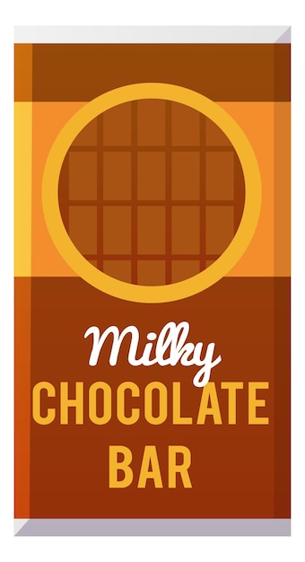 Chocolate bar icon Milky dessert wrapper pack