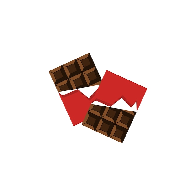 A chocolate bar with a red box in the middle