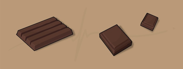 Chocolate block vector set 1