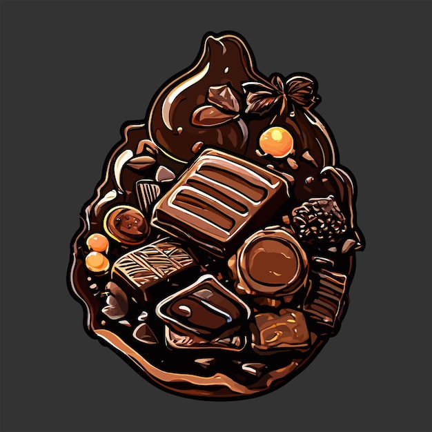 chocolate cake dessert vector