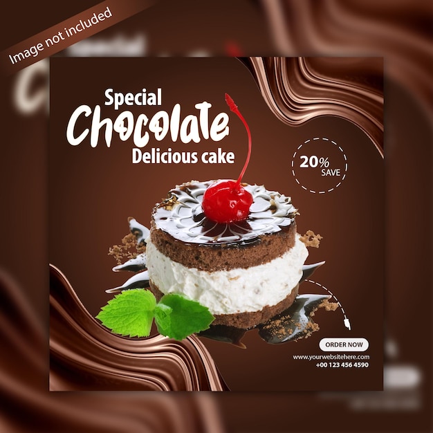 Chocolate cake social media banner post design