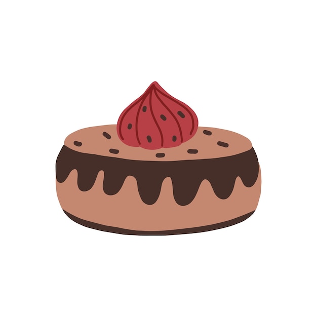 chocolate cake vector illustration birthday cake icon