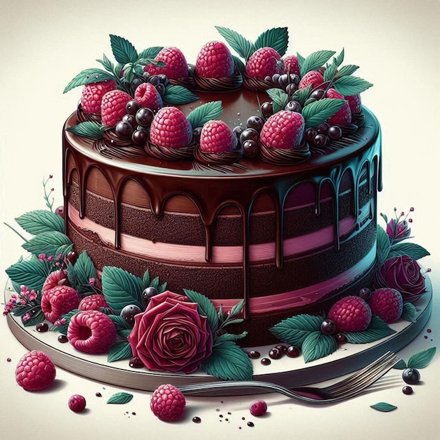 chocolate cake vector illustration