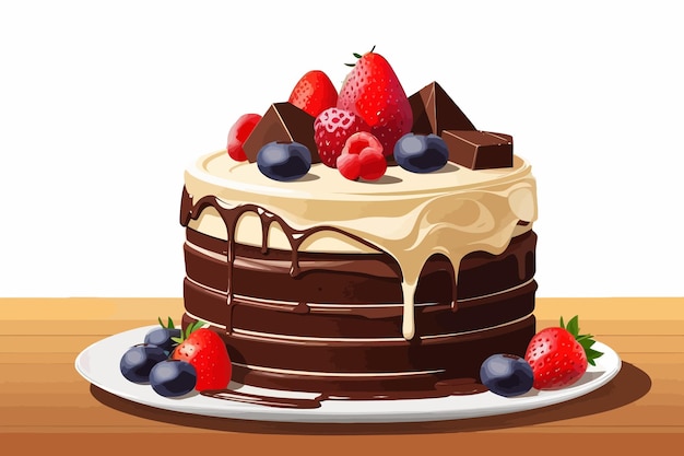 chocolate cake white background illustration