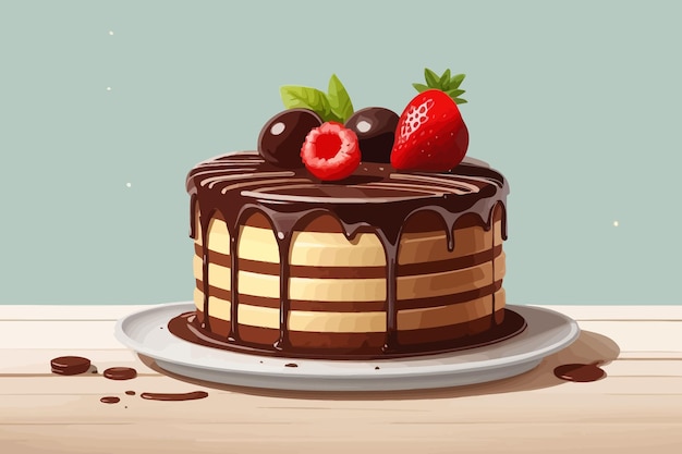 chocolate cake white background illustration