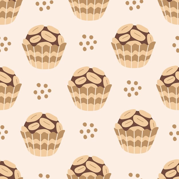 Chocolate candy food seamless pattern