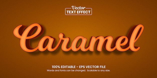 Chocolate caramel background, Editable Text Effect