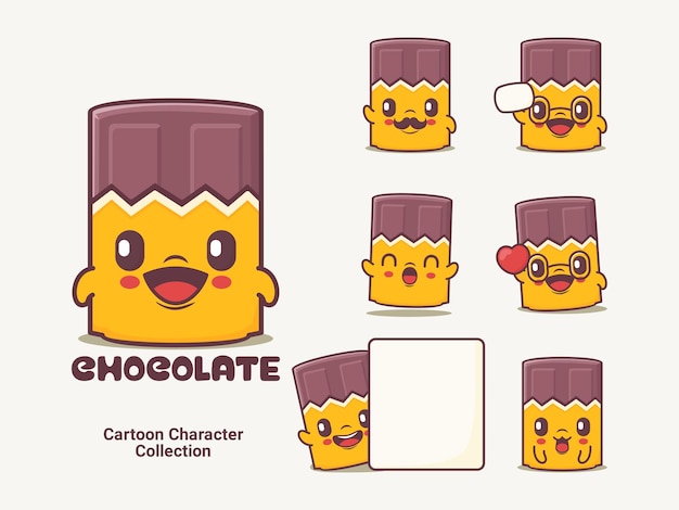 Chocolate cartoon character vector illustration