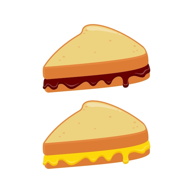 Chocolate and cheese sandwich illustration design