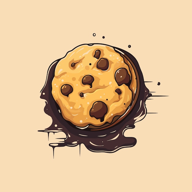 Vector chocolate chip cookie logo