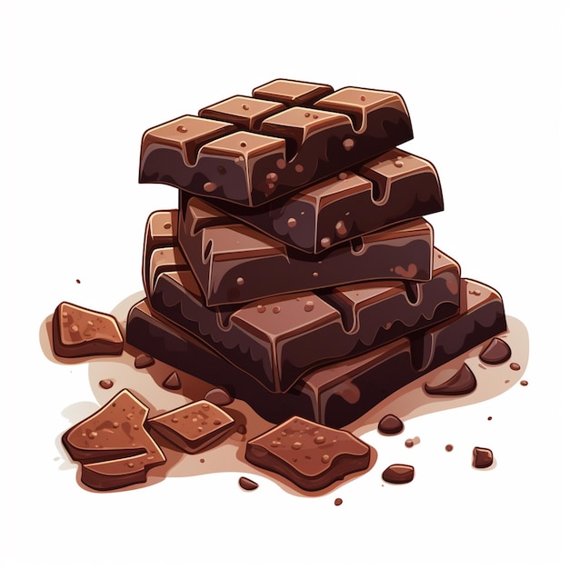 chocolate cocoa food vector sweet dessert illustration isolated background cacao dark bro