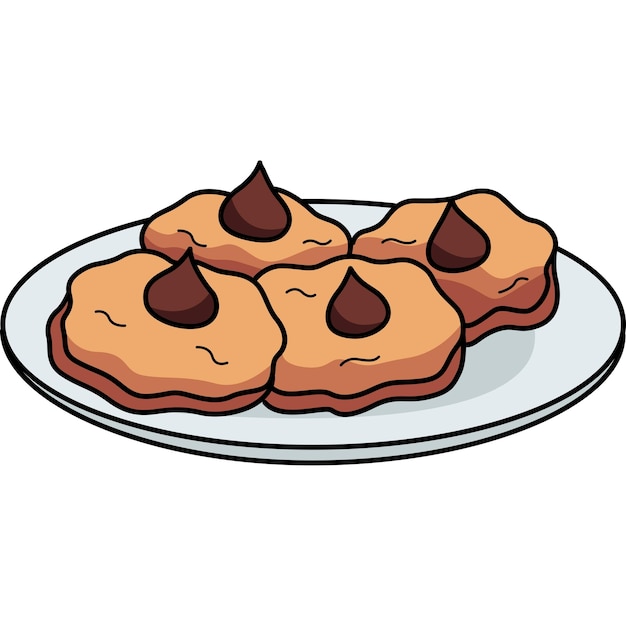 Chocolate Cookies Cartoon Colored Clipart