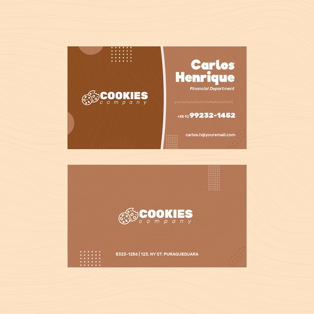 Chocolate cookies double sided business card