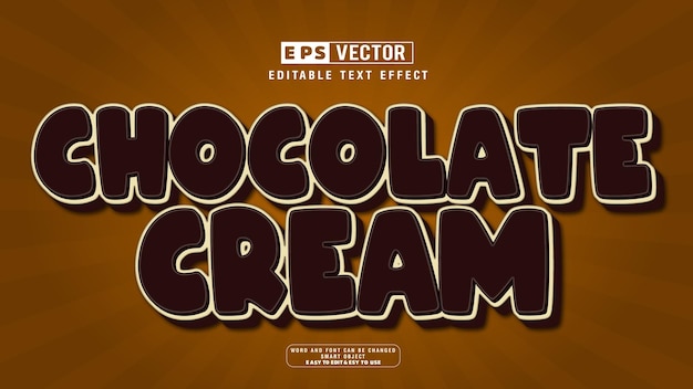 Chocolate cream 3d editable text effect with background