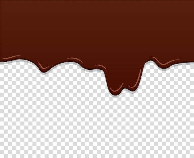 Chocolate cream melted on transparent background Sweet ice cream template or mockup