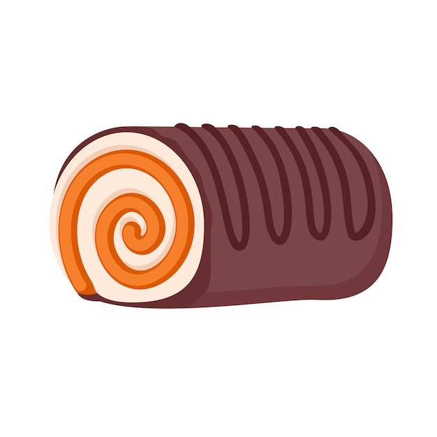 Chocolate cream roll icon Flat illustration of chocolate cream roll vector icon for web design