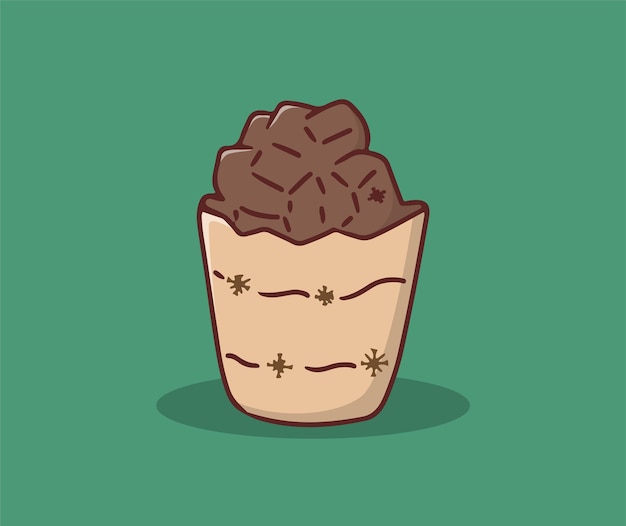 Chocolate Cupcakes hand drawing illustration