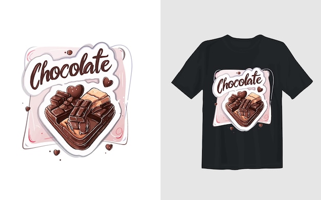 Vector chocolate day tshirt typography unique label sticker printing vector design