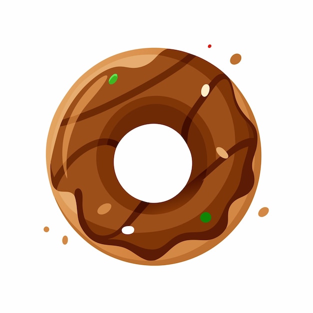 Vector chocolate donut vector illustration isolated white background 11