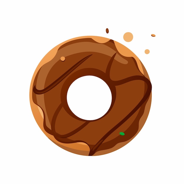 Vector chocolate donut vector illustration isolated white background 12