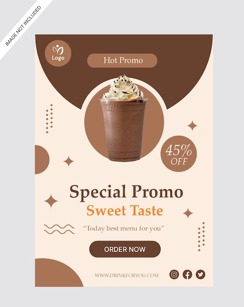 chocolate drink flyer poster promotion store design template