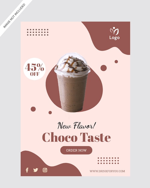 chocolate drink flyer poster promotion store design template