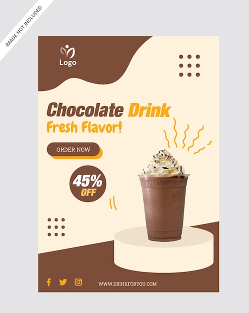 chocolate drink flyer poster promotion store design template