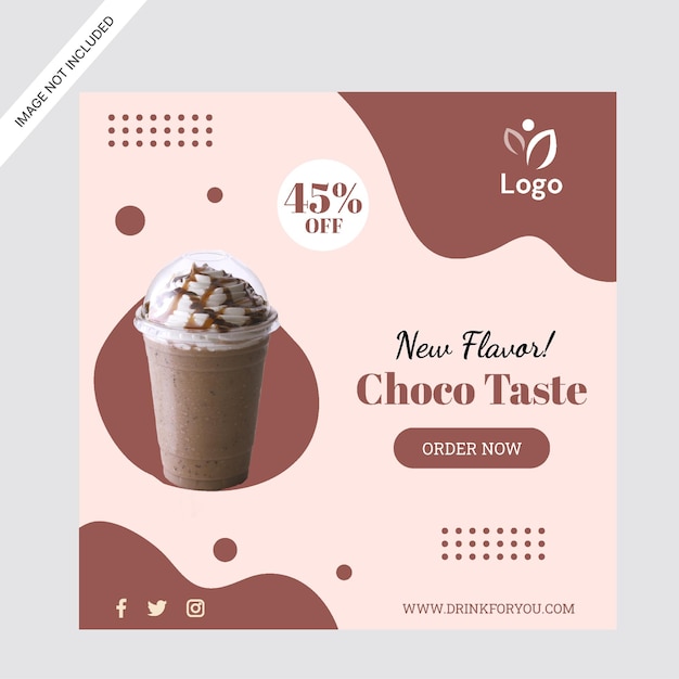 chocolate drink social media promotion instagram post design template