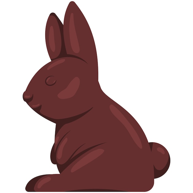 Chocolate Easter bunny vector cartoon illustration isolated on a white background