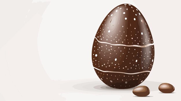 Vector chocolate easter egg isolated on white background