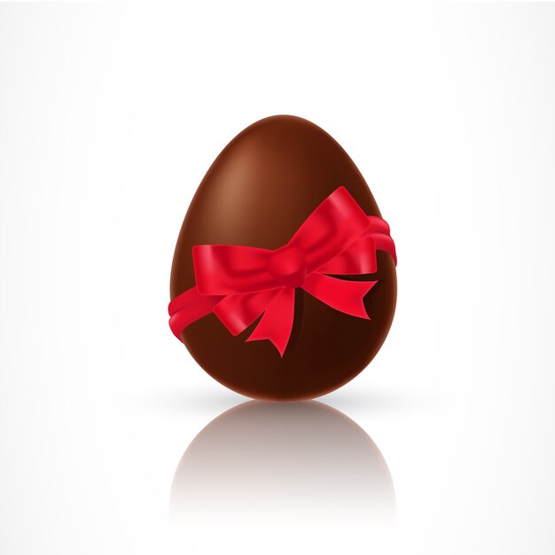 Vector chocolate egg with ribbon