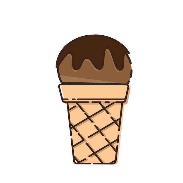 Chocolate flavored ice cream cartoon design vector illustrator eps 10