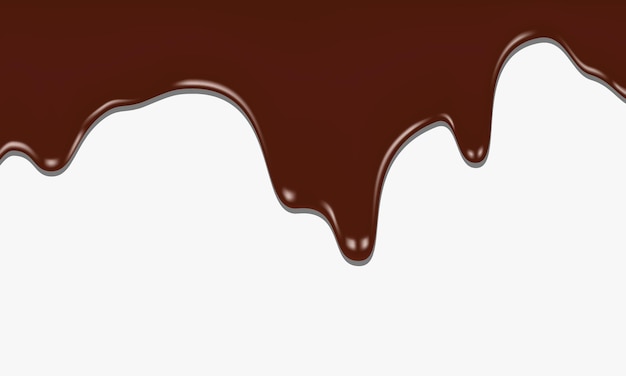 Chocolate flowing down Dripping melted chocolate background