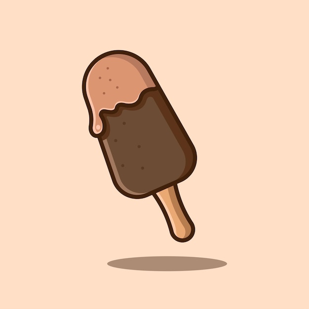 Chocolate ice cream bar vector illustration .