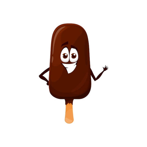 Chocolate popsicle on stick yummy ice cream emoji