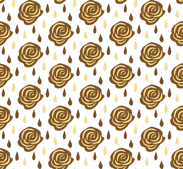 Chocolate rose and chocolate drops pattern