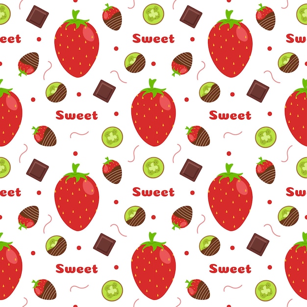 Chocolate Seamless Pattern Design with Choco Decoration in Template Hand Drawn Cartoon Illustration