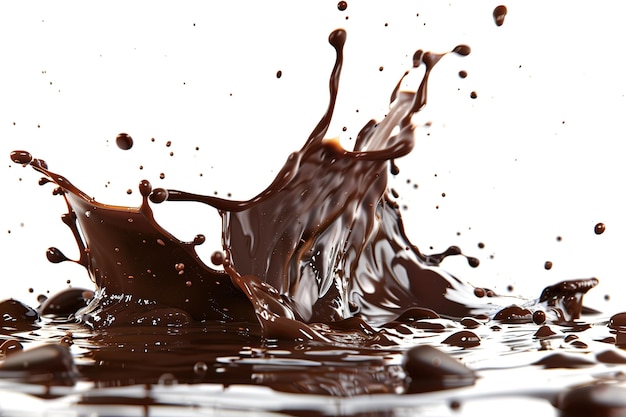 Vector chocolate splash closeup isolated on white background