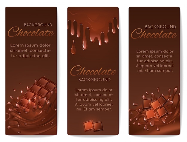 Vector chocolate splashes banners