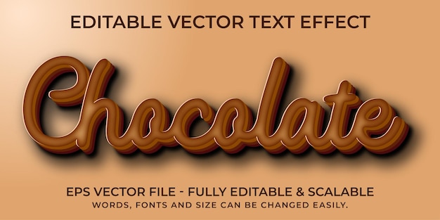 Chocolate Text effect Editable Vector