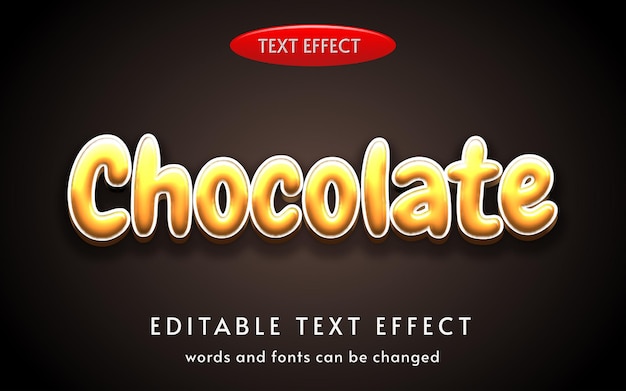 Chocolate text effect mockup