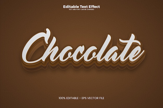 Chocolate text effect in modern trend style